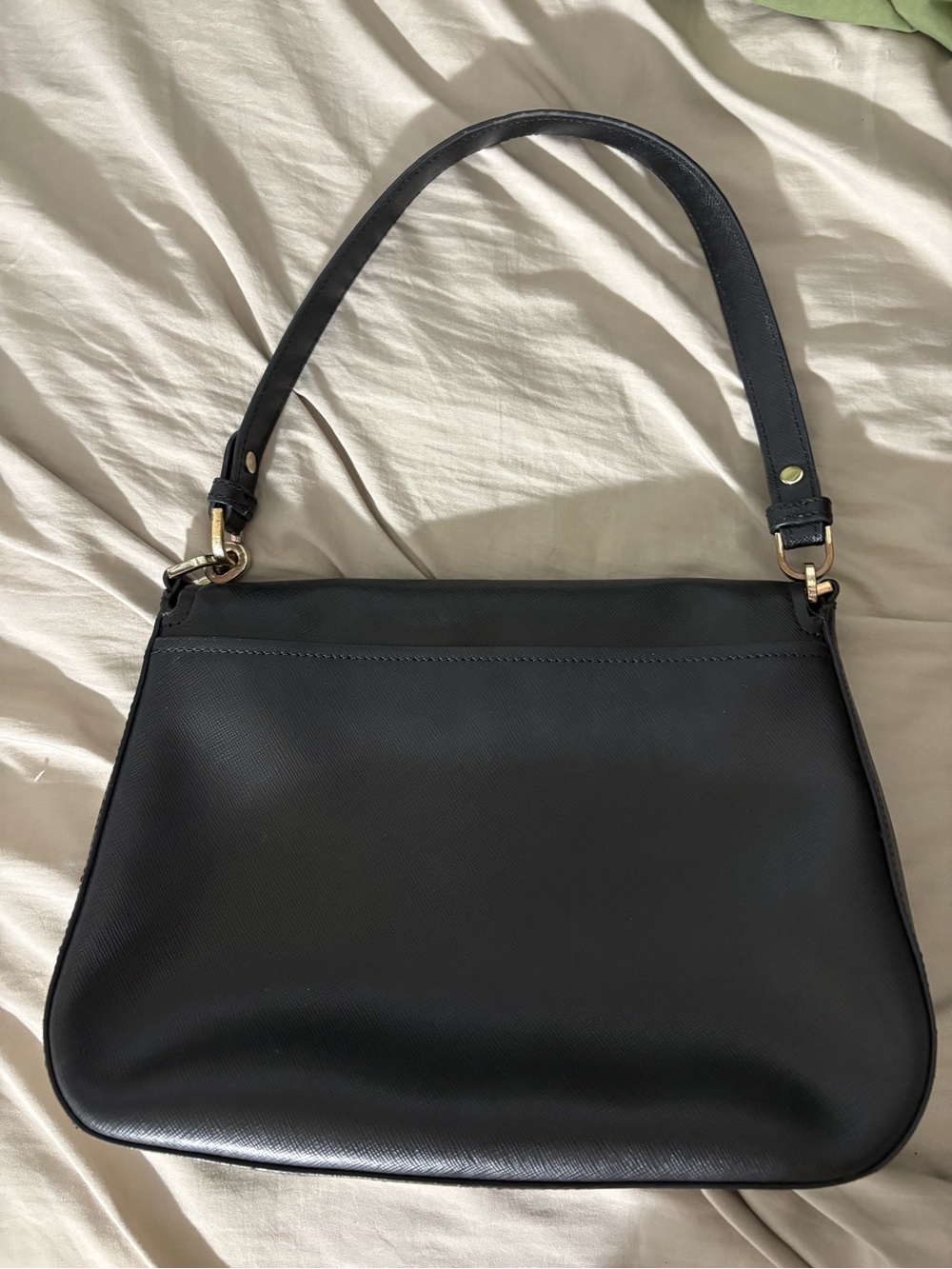 kate spade Black Leather Shoulder Bag with Gold Logo - Picture 2 of 5